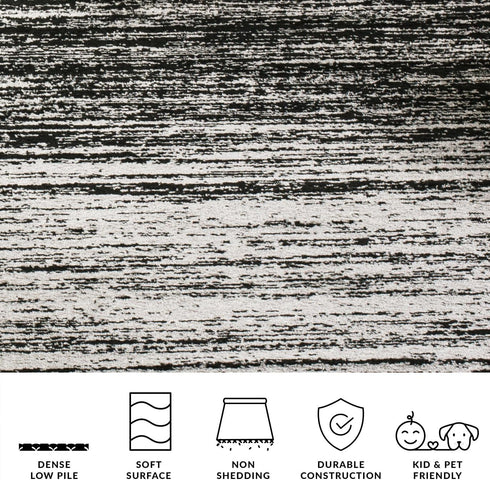 2'6" 4', (ADR113A) SAFAVIEH Adirondack Collection Accent Rug - x Silver & Black, Modern Ombre Design, Non Shedding