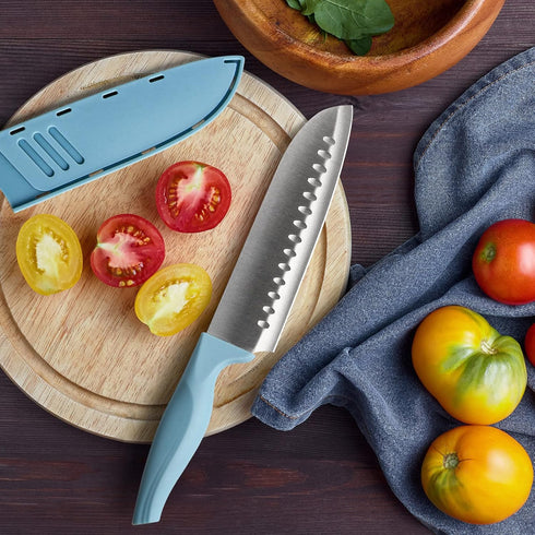 7 Inch Chef's Knife Set, Japanese Paring Knife, Stainless Steel Kitchen Utility Knife with Blade Guard (1 Pcs)