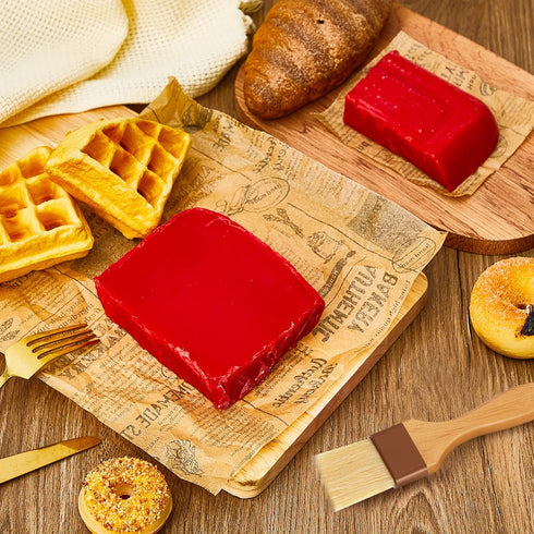 Heigble 2.2 lb 70 Cheese Wax Block for Preserving Cheese Red Wax for Cheesemaking with Brush for Long Term Storage