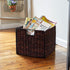 Household Essentials Wicker Open Storage Bin, Dark Brown for Shelves
