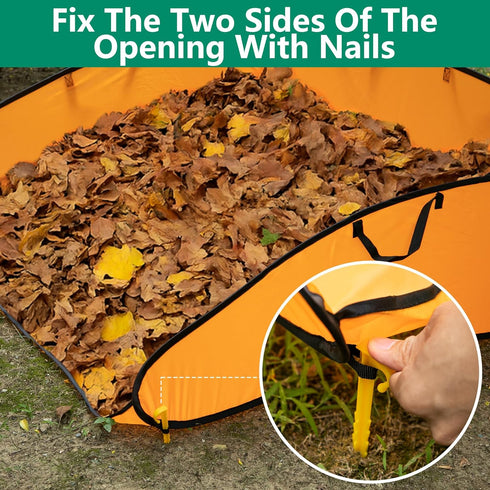 LFUTARI 2 140 Pcs Gallon Pop up Leaf Collector, Foldable Lawn Leaf Pick Up Bag Tool, Large Yard Dustpan Type Garden