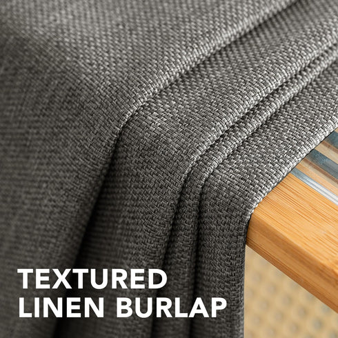 H.VERSAILTEX Linen Blackout Curtain 84 Inches Long, Thermal Insulated Grommet Drapes, Primitive Textured Burlap Effect