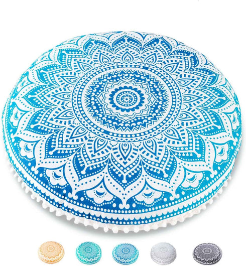 Mandala Life ART Yoga Decor Floor Cushion Cover - Round Meditation Pillow