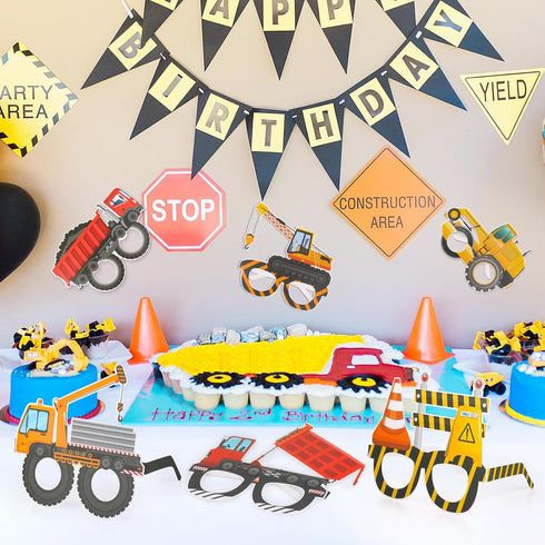 12 Hooqict Construction Party Favors Pcs Construction Party Eyeglasses Dump Truck Excavator Themed Birthday Party