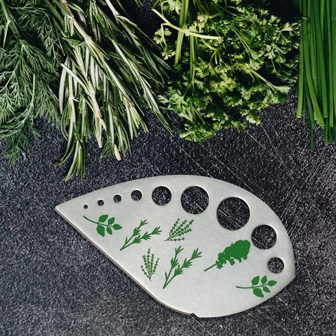 Boorika 9-Hole (2) Herb Stripper Stainless Steel Herb Peeler for Quick Leaf Stripping Multi-Purpose Kale, Rosemary
