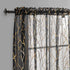 FINECITY Black Gold Sheer Curtains, Metallic Gold Foil Tree Branch, 63 Inch Length, Set of 2