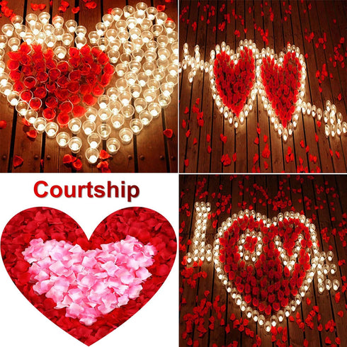 AWCCXMYM 3000 PCS Red Artificial Fake Rose Petals for Romantic Night, Wedding Valentine's Day Decoration