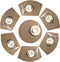 SHACOS Round Table Placemats Set of 7, Woven Vinyl Wedge Placemats, Heat Resistant, Tan