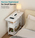 3 AOODA Narrow Nightstand with Drawers, Tier Skinny Bedside Table for Bedroom, Slim Living Room End Tables with Storage