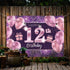 Happy 12th Birthday Banner Backdrop - 12 Party Decorations Supplies for Girl - Pink Purple Gold 4 x 6ft