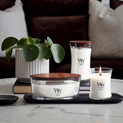 Woodwick Ellipse Scented Candle - Warm Wool 16oz with Up to 50 Hours Burn Time, Fall Candle with Crackling Wick
