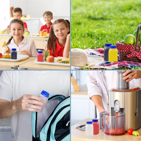12-Pack 8-Ounce Cornucopia Brands of Plastic Milk Bottles, BPA-Free, Dishwasher-Safe, Multi-Use for Milk, Juice