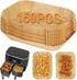 BYKITCHEN Air Fryer Liners, Set of 150, Rectangle Disposable Liners Compatible with Ninja Dual Air Fryer