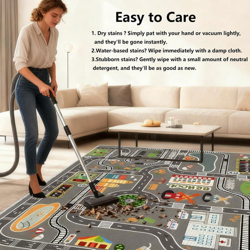 KEBEXXY Room,35X59Inch/90X150CM Kids Rug Play Mat Great for Playing with Cars and Toys,Educational Kid Road and Traffic