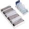 Bamboo Kitchen Towel and Food-Storage Organizer, Adjustable Wall Inserts, Non-Slip Feet, White Finish for Kitchen