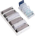 Bamboo Kitchen Towel and Food-Storage Organizer, Adjustable Wall Inserts, Non-Slip Feet, White Finish for Kitchen