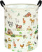 ACMUUNI Farm Pattern 19.7 Inch Round Laundry Clothes Hamper Laundry Basket with Handles,Storage