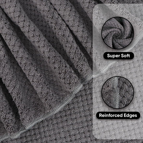 2 Pack, Set, HOMEXCEL Grey Bath Towels Microfiber Bathroom Towel, Super Soft Highly Absorbent Bath Towel Quick Drying