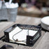 Stonebriar Industrial Black Graphite Metal Napkin Holder, Decorative Tray for Dining Table