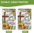 With God All Things Are Possible Christian Decorative Garden Flag | Religious Cross Sunflower Outdoor Décor