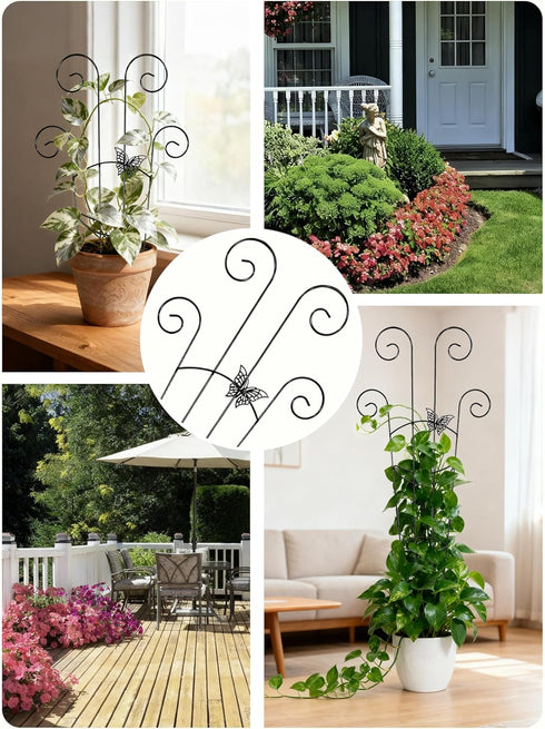 Whtawtaw 4 Pack 30 Inch Metal Butterfly Trellis for Climbing Plants Indoor, Taller Garden Trellis for Potted Plants