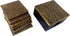 Purpledip Wooden Coasters Set of 5, Brass Sheet Covered Mango-Wood Barware