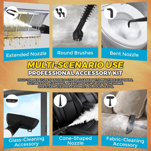 12pcs Steam Cleaner,Steamer for Cleaning,Steam Cleaner for Home,Cleaning With Lockable Steam Button and Accessories,at