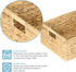 VATIMA Extra Large Wicker Basket, Rectangular with Wooden Handles for Shelves, Natural Water Hyacinth Basket for