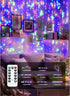 300 8 1 Pack Brightown LED Fairy Curtain Lights, Curtain String Lights, USB Plug in Lighting Modes Christmas