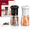 CIRCLE JOY Manual Salt and Pepper Grinder Set - Refillable Shakers with Ceramic Blades, Adjustable Coarseness, BPA-free