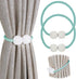 PINOWU Magnetic Curtain Tiebacks Clips - Window Tie Backs Holders for Home Office, Classic Design (1 Pair, Aqua)