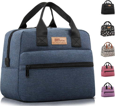 HOMESPON Insulated Lunch Bag - Cooler Lunch Tote for Work, Picnic, for Women and Men (Navy)