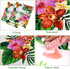 Tatuo 2 Pcs Large Summer Floral Table Cloth, Hawaiian Tropical Disposable Table Covers for Luau Party (51.2 x 86.6