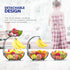 RICCLE Double Layer Metal Wire Fruit Basket with Banana Hanger for Kitchen Countertop, Produce and Vegetables Holder