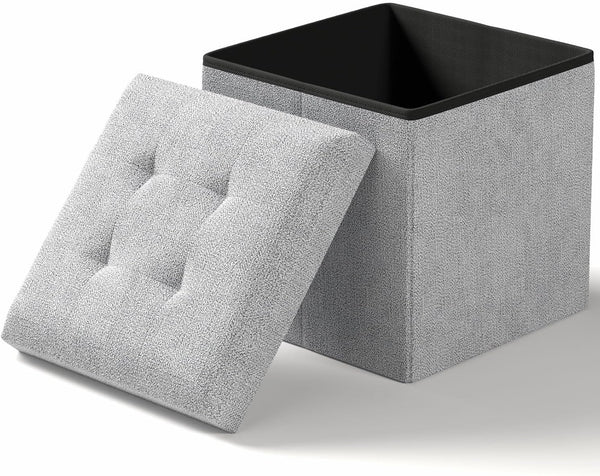 OS MOTOR Folding Storage Ottoman Bench, Multi-Functional Ottoman Foot Rest, End of