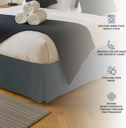 Utopia Bedding King Bed Skirt - Soft Quadruple Pleated with 16 Inch Tailored Drop - Hotel Quality, Grey
