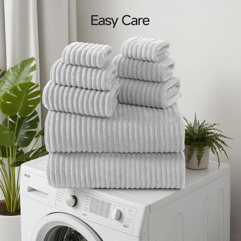 Set 8 8 2 2 2 2 REDKISS Gray Bath Towels Piece - Microfiber Bathroom Towels of Large, Highly Absorbent Bath Towel, Soft