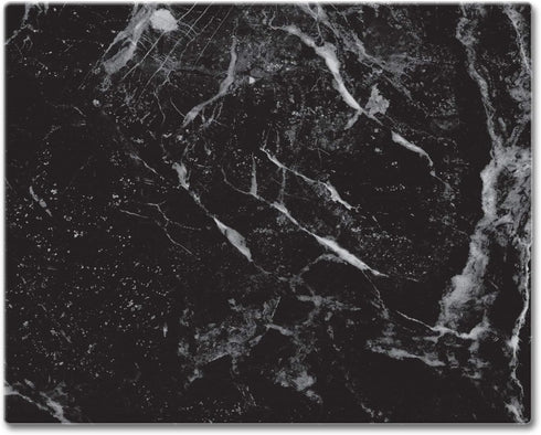CounterArt Black Marble Design Tempered Glass Cutting Board, 15” x 12”, 3mm, Dishwasher Safe