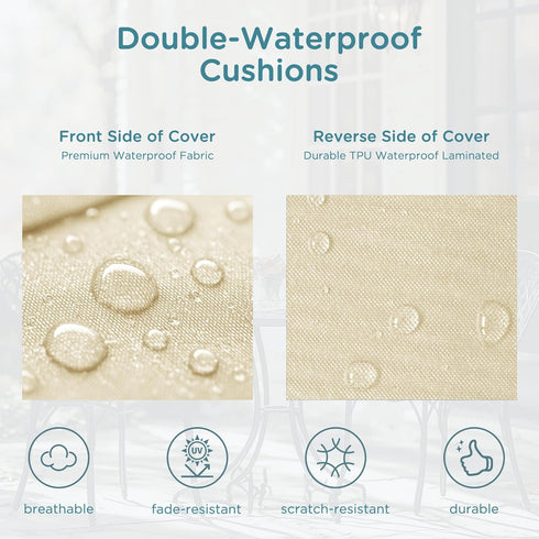 22''x22'' Set 2, Codi Outdoor Seat Cushions for Patio Furniture, of High-Density Replacement Chair Pads with Handles