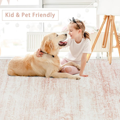 Srugn 5x7 Washable Rugs Area Rugs for Living Room,Bedroom,Dining Room- Ultra Soft Faux Wool Nursery Rug for Baby