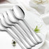 E-far 12-Piece Dinner Spoons Set, 7.9 Inch Stainless Steel Silverware with Pearled Edge, Mirror Polished & Dishwasher