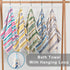 3PC 100% 1 28"x52", 1 16"x27", 1 13"x13", Set, Bath Towels with Hanging Loops, Striped Towels - Cotton, Quick Dry