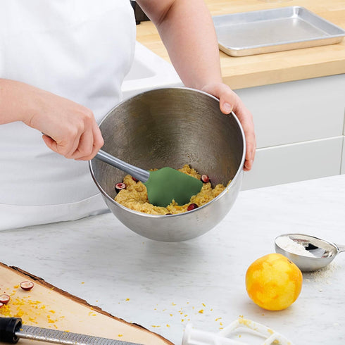 Tovolo Flex-Core Stainless Steel Handled Spatula, Heat-Resistant & BPA-Free Silicone Turner for Non-Stick Cookware
