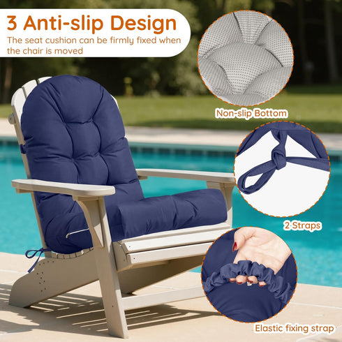 44x19 Inch, Adirondack Chair Cushions Outdoor - Waterproof Rocking Chair Cushions for Wooden Rocking Chairs & Glider
