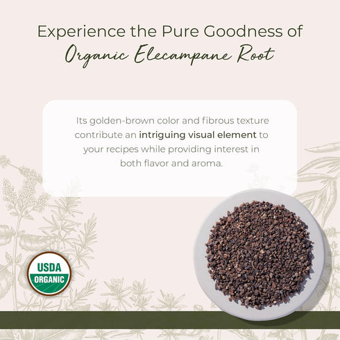 1 lb Starwest Botanicals Organic Elecampane Root - Dried Loose Herb for Tea & Herbal Blends, Cut & Sifted, Certified