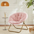 Cozy Sweetcrispy Saucer Chairs, Comfy Folding Faux Fur Living Room Reading Lounge Chair with Soft Thick Padded Seat