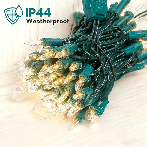 oopswow Lights,100 Count (23 White Christmas Clear Mini Lights Incandescent Christmas Tree String Lights, Connectable