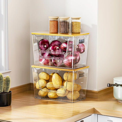 2 Set 4-13 (11-7/32"L*7" W*7-1/8"H) Delamu Pantry Organizers and Storage, Trash Bag Holder Under Sink Organizer for Gal