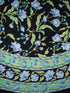 India Arts French Floral Round Cotton Tablecloth, 70" Blue on Black