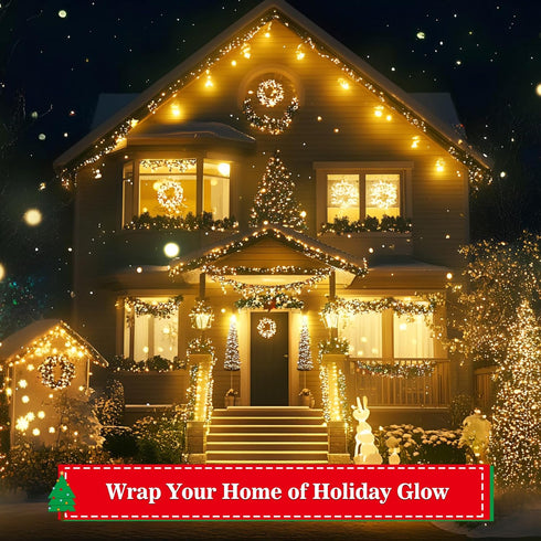 16Ft 100LEDs 8 Christmas Lights Battery-Powered,Mimi Globe Lights Modes,Indoor Outdoor Cluster String Lights
